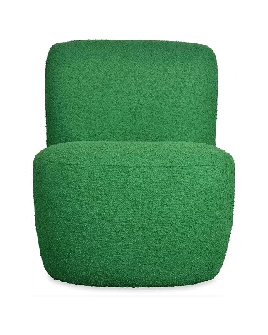 Fauteuil vintage tissu bouclette Vert