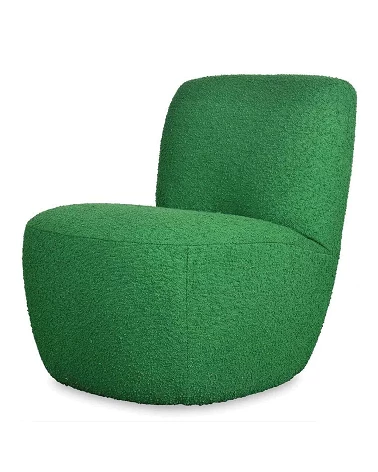 Fauteuil vintage tissu bouclette Vert