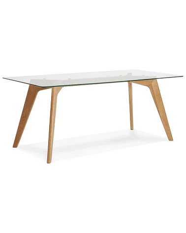 Table chene 'PROEK' 180 plateau verre trempe