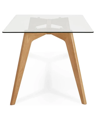 Table chene 'PROEK' 180 plateau verre trempe