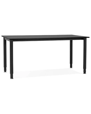 Table bureau métal Blanc 'PROBURO' bois Noir