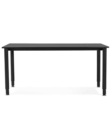 Table bureau métal Blanc 'PROBURO' bois Noir