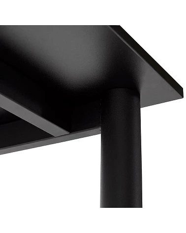 Table bureau métal Blanc 'PROBURO' bois Noir