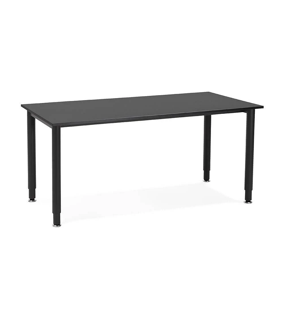 Table bureau métal Blanc 'PROBURO' bois Noir