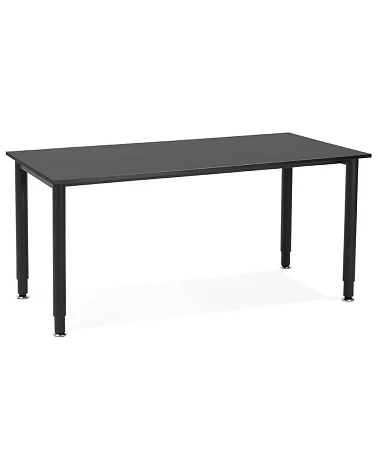 Table bureau métal Blanc 'PROBURO' bois Noir