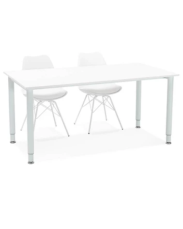 Table bureau métal Blanc 'PROBURO' bois Blanc