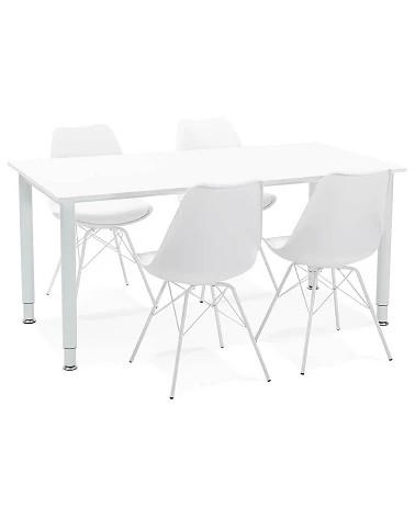 Table bureau métal Blanc 'PROBURO' bois Blanc