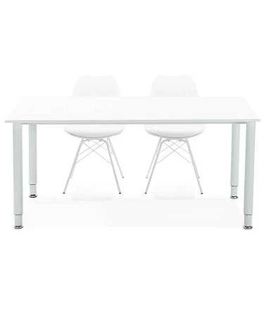 Table bureau métal Blanc 'PROBURO' bois Blanc