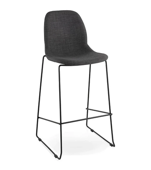 Tabouret de bar design 'Cooper ' Tissu Gris Fonce