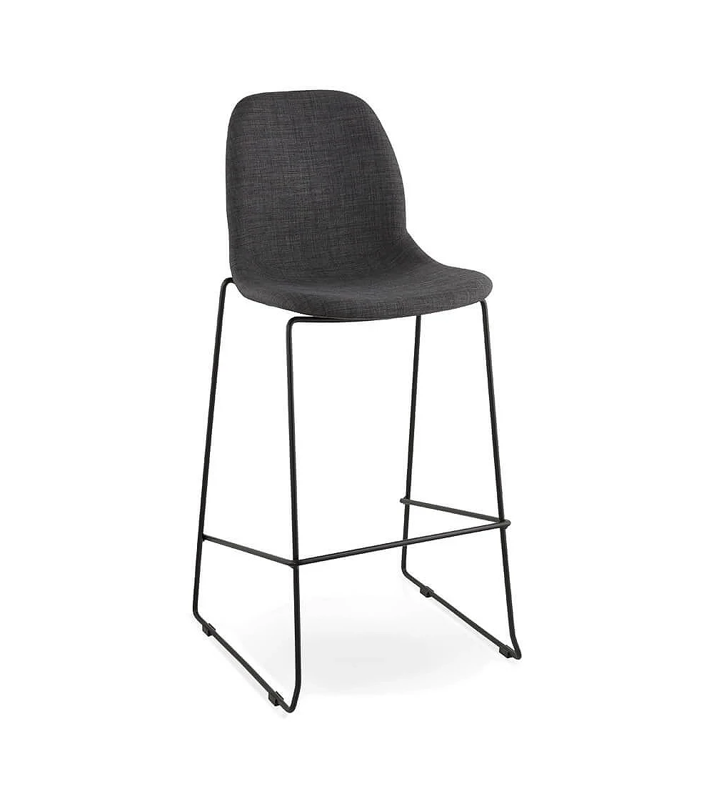 Tabouret de bar design 'Cooper ' Tissu Gris Fonce