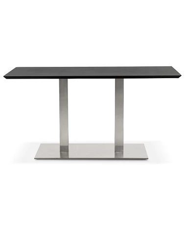 Table design Acier Brossé RECTA 150 finition Frêne noir