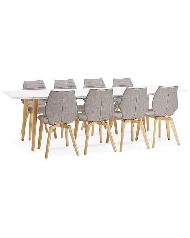 Table scandinave extensible 'PRODA' bois blanc