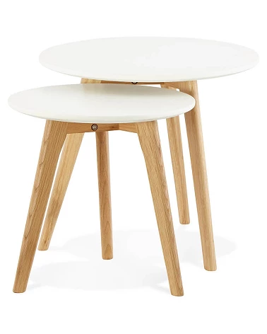 Tables gigognes design 'ESPINO' bois Blanc