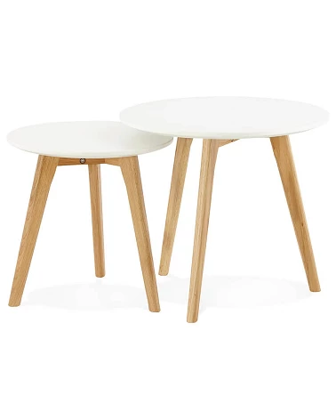 Tables gigognes design 'ESPINO' bois Blanc