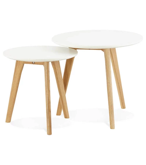 Tables gigognes design 'ESPINO' bois Blanc