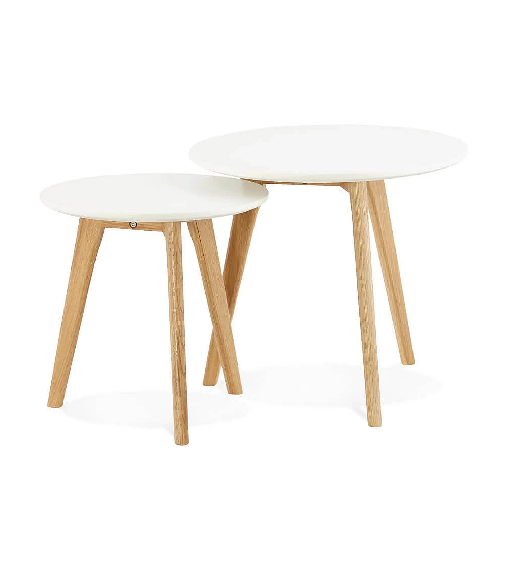 Tables gigognes design 'ESPINO' bois Blanc