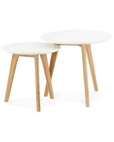 Tables gigognes design 'ESPINO' bois Blanc