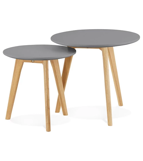 Table gigogne design espino bois Gris Foncé