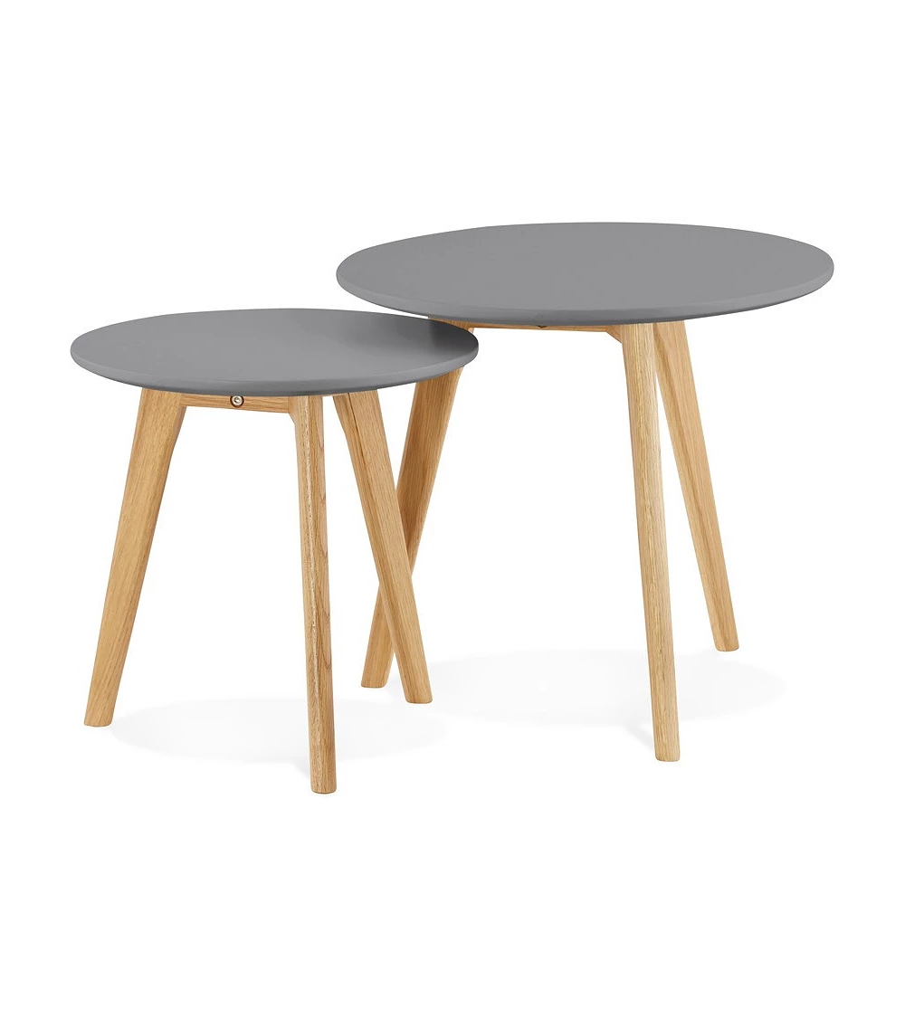 Table gigogne design espino bois Gris Foncé