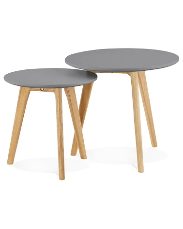 Table gigogne design espino bois Gris Foncé