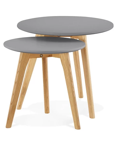 Table gigogne design espino bois Gris Foncé