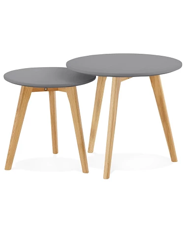 Table gigogne design espino bois Gris Foncé