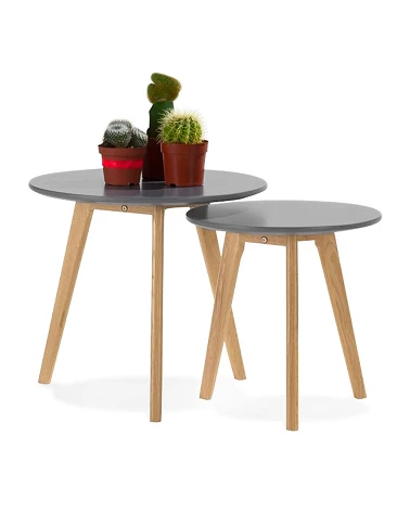 Table gigogne design espino bois Gris Foncé