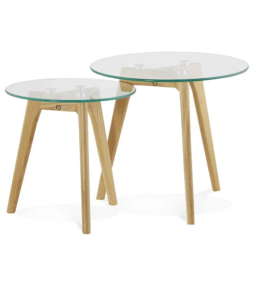 Table gigogne design Iggy bois Chêne Clair