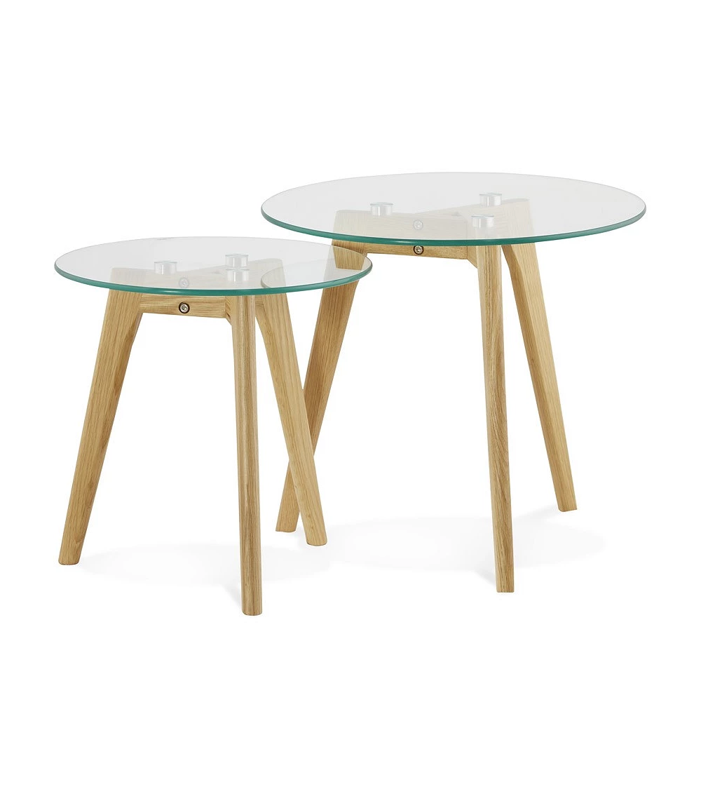 Table gigogne design Iggy bois Chêne Clair