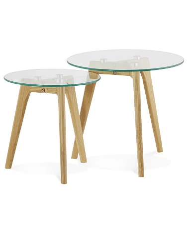 Table gigogne design Iggy bois Chêne Clair