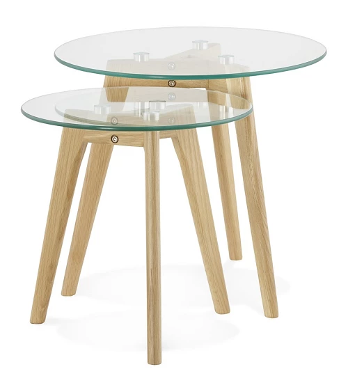 Table gigogne design Iggy bois Chêne Clair