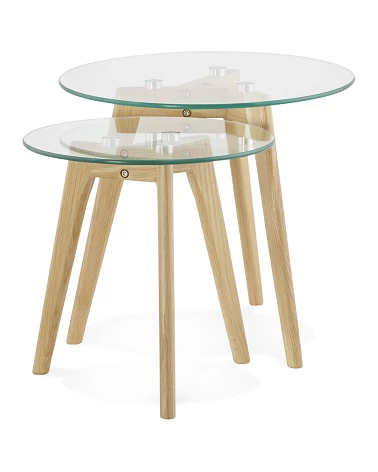 Table gigogne design Iggy bois Chêne Clair