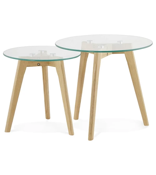 Table gigogne design Iggy bois Chêne Clair