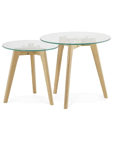 Table gigogne design Iggy bois Chêne Clair