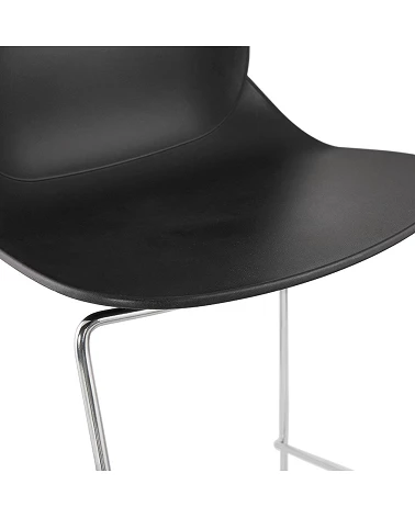 Chaise de bar design Ziggy Chromé noir