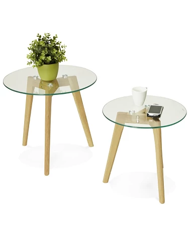 Table gigogne design Iggy bois Chêne Clair