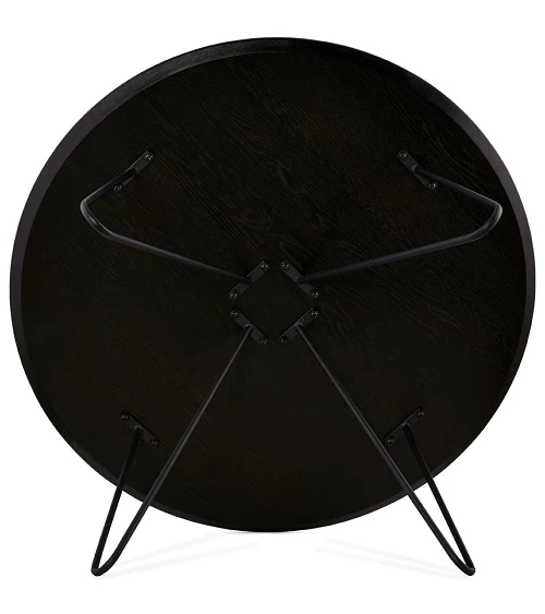 Table basse ronde Runda bois plaqué chêne noir