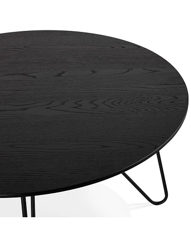 Table basse ronde Runda bois plaqué chêne noir