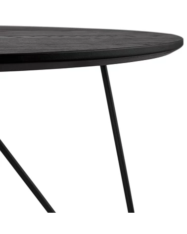 Table basse ronde Runda bois plaqué chêne noir