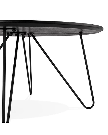 Table basse ronde Runda bois plaqué chêne noir