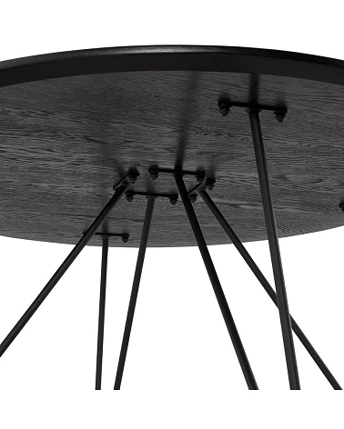 Table basse ronde Runda bois plaqué chêne noir