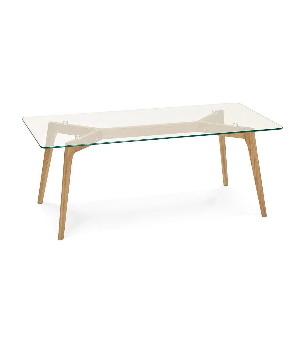 Table basse design Scara bois Clair et verre