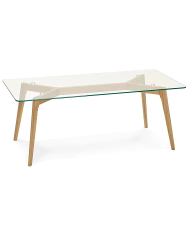 Table basse design Scara bois Clair et verre