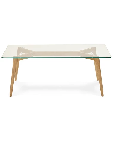 Table basse design Scara bois Clair et verre