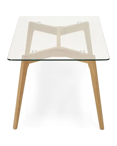 Table basse design Scara bois Clair et verre