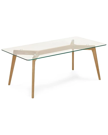 Table basse design Scara bois Clair et verre