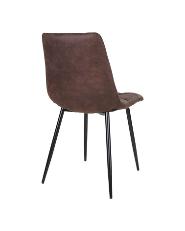 Chaise scandinave Middelfart microfibre Marron dos