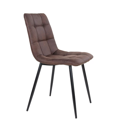 Chaise scandinave Middelfart microfibre Marron profil