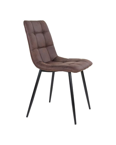 Chaise scandinave Middelfart microfibre Marron profil