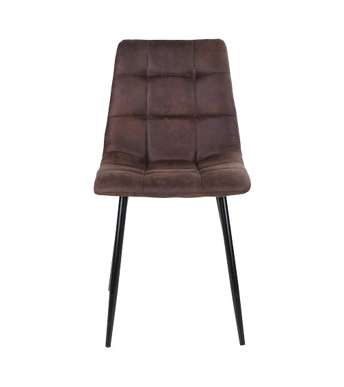 Chaise scandinave Middelfart microfibre Marron face